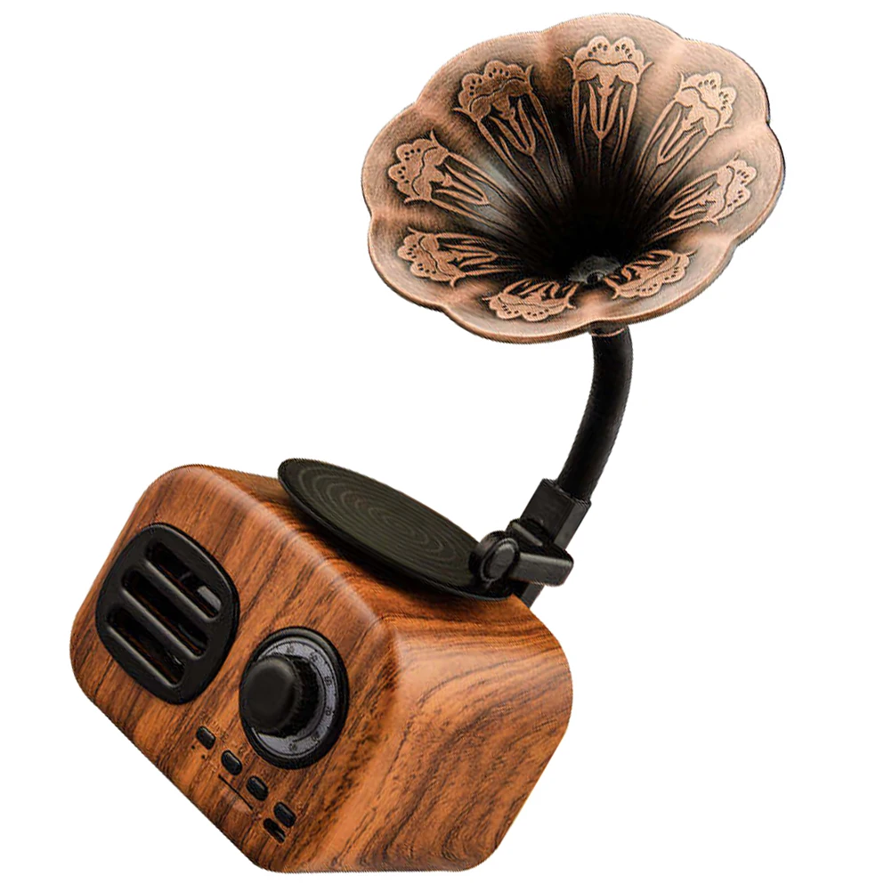 

Vintage Speaker Retro Wireless Mini Portable Bass Rechargeable Hifi Stereo Usb Wav Wma Music Player