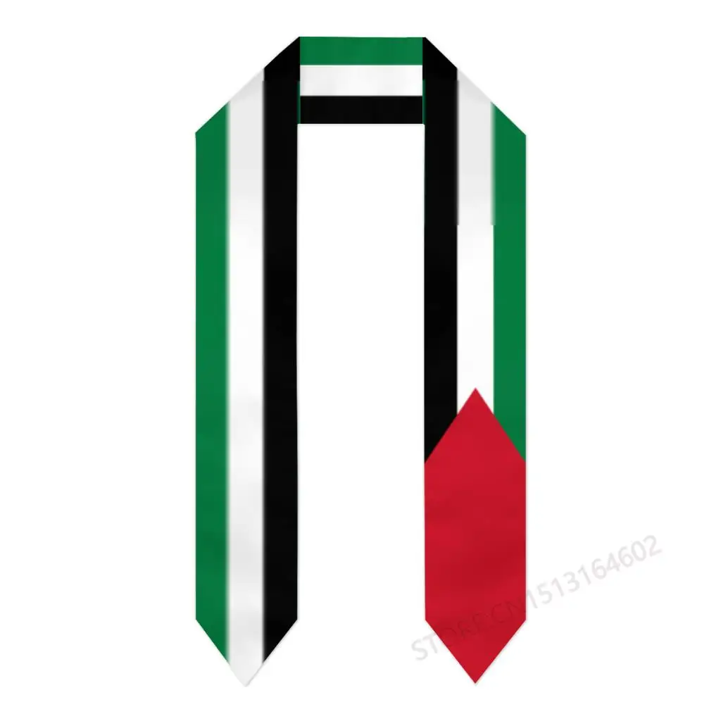 Custom Name Or Logo Palestine Flag Scarf Graduation Stole Sash International Study Abroad Class of 2023 Shawl