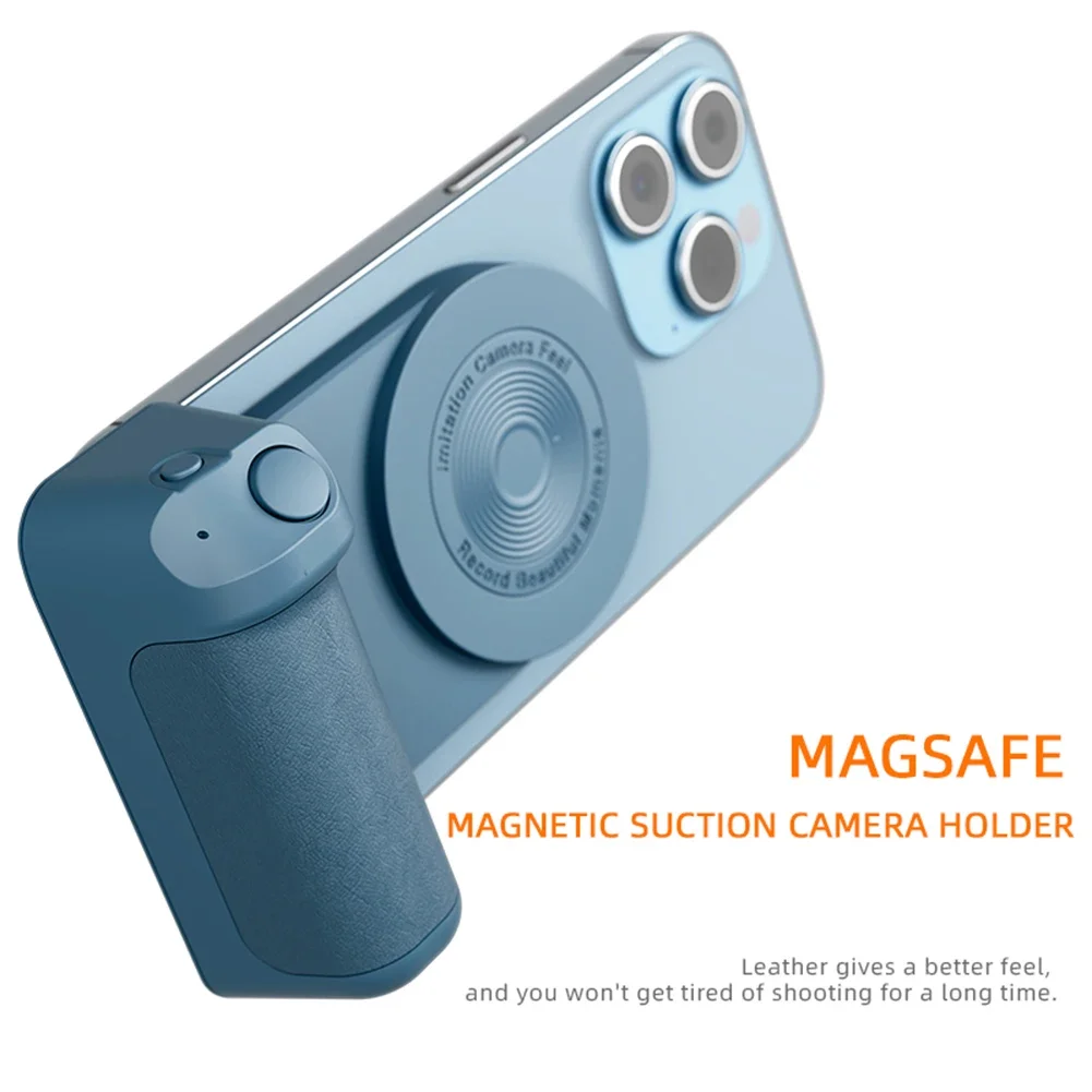 Bluetooth Phone Grip Magnetic Camera Handle Photo Bracket Anti-shake Selfie Device for Android Apple Magsafe Wireless Charging