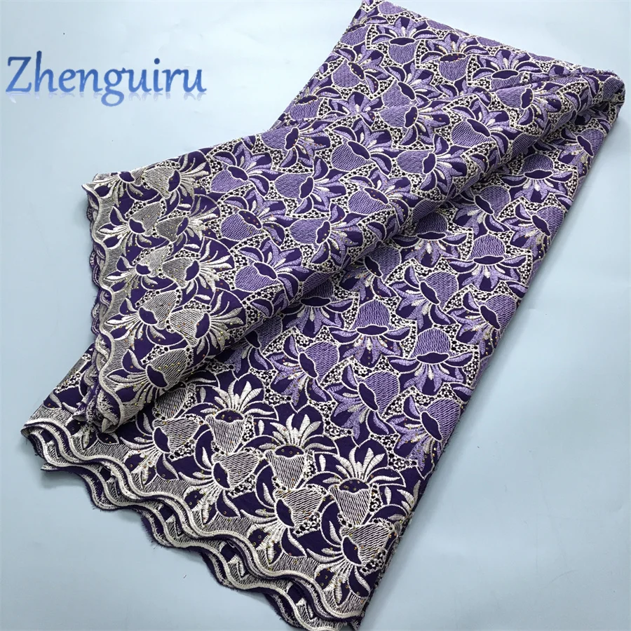 African Lace Fabric 2025 Swiss Voile Cotton Lace Elegant Nigerian Embroidered Cotton Lace Fabric 5 Yards for Women Sew A4016