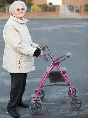 BQ4001A Aluminum Frame Assisted walking Adult Disability Walker With Seat Labor saving Rollator with Basket