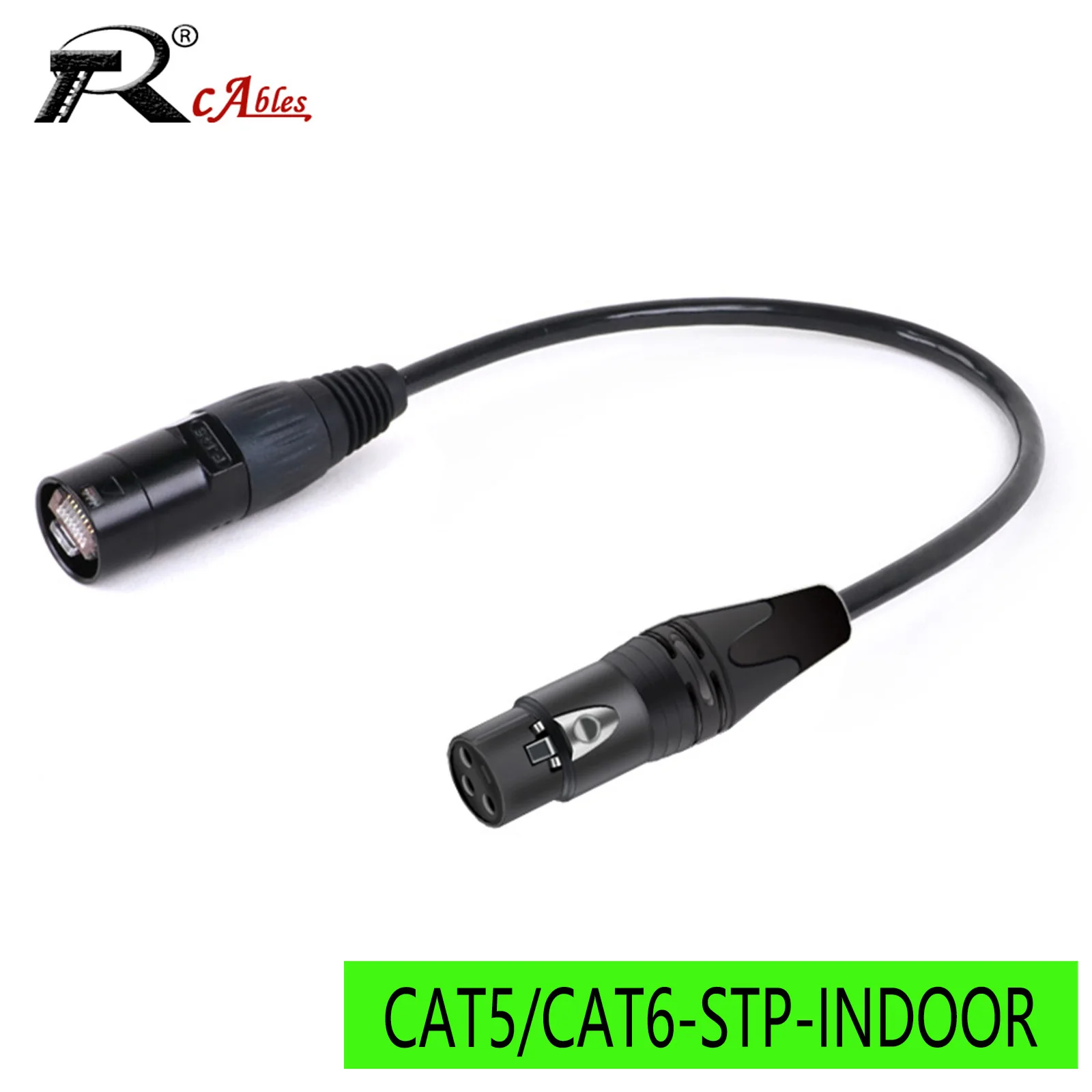 1PC RJ45 EtherCon Male Plug to 3PIN XLR Female Zinc Alloy Connectors CAT5 CAT6 STP/SFTP Indoor Ethernet Cable Adapter 0.3M-20M