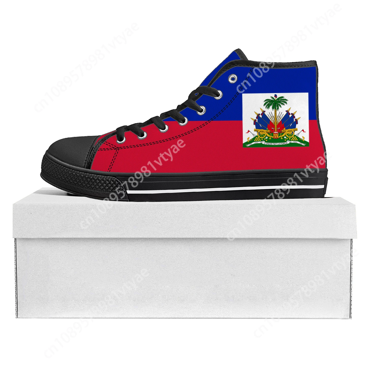 

Haitian Flag High Top High Quality Sneakers Mens Womens Teenager Canvas Sneaker Haiti Casual Couple Shoes Custom Shoe