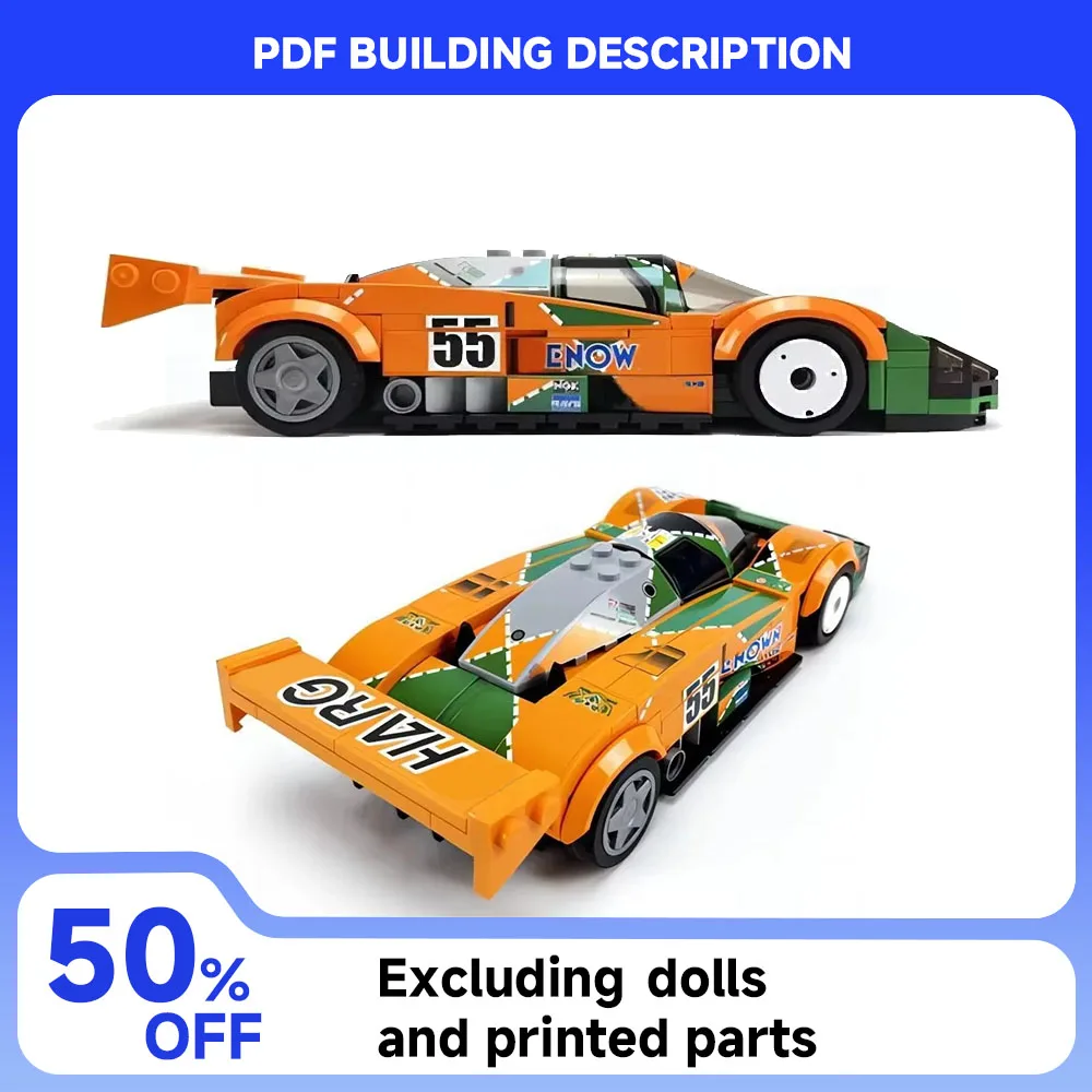 Скорость ​ ​ MOC Racing Series 787B 1991 Le Mans, 24 часа выносливости, строительный блок, спортивный автомобиль, сборная модель, игрушка для мальчика, подарочный набор