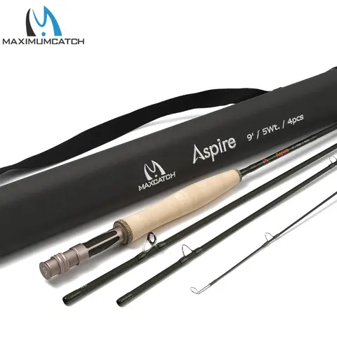Canna da pesca a mosca Maximumcatch Aspire 9FT 5/6/8 WT IM10 40T Canna da mosca ad azione rapida in fibra di carbonio con custodia per tubo