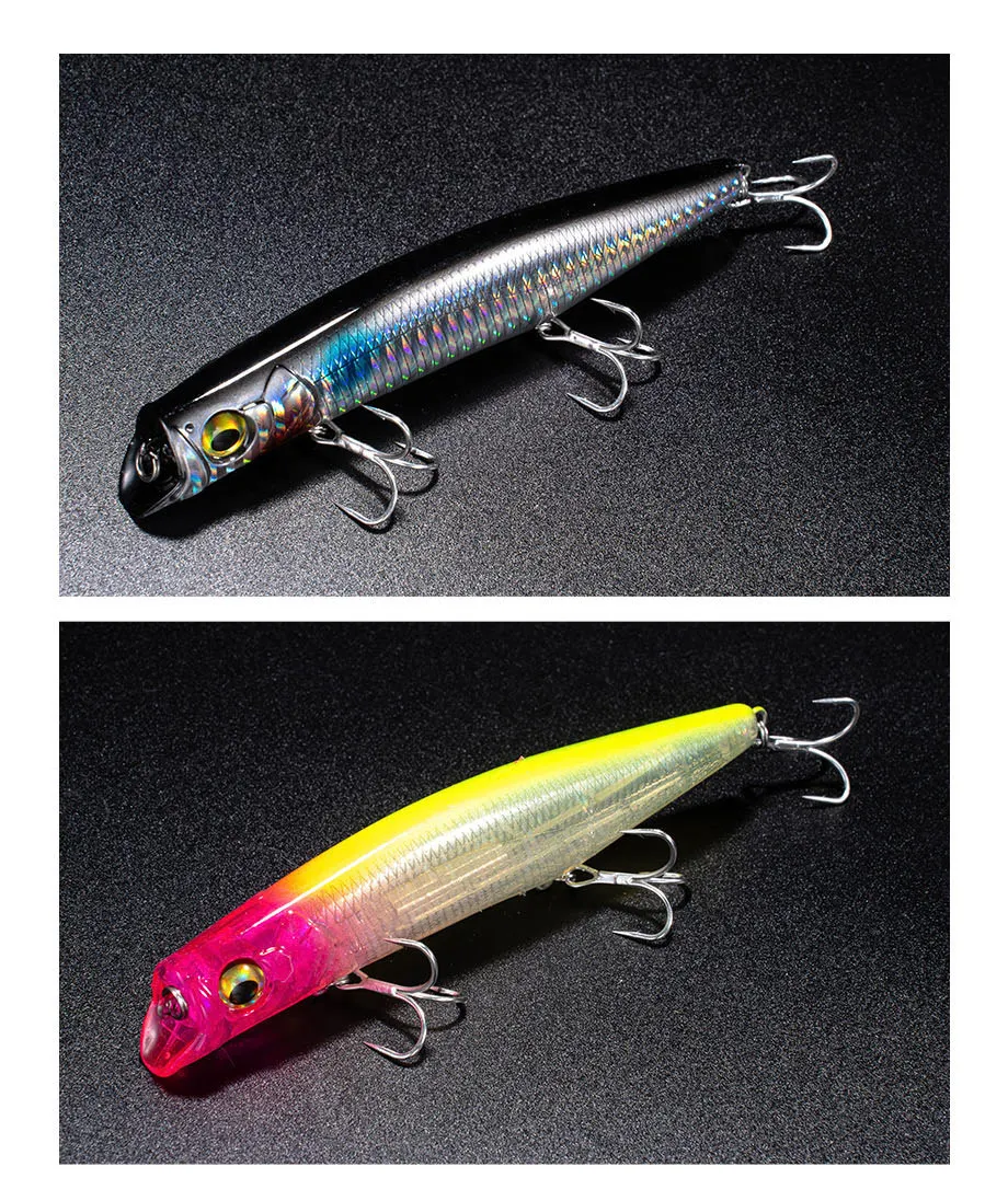 Schwimmender Minnow-Köder, Topwater, ohne Lippe, Harter Köder 12cm 21g für Topmouth-Culter und Elopichthys, Süßwasser-Angeln – Detail 4