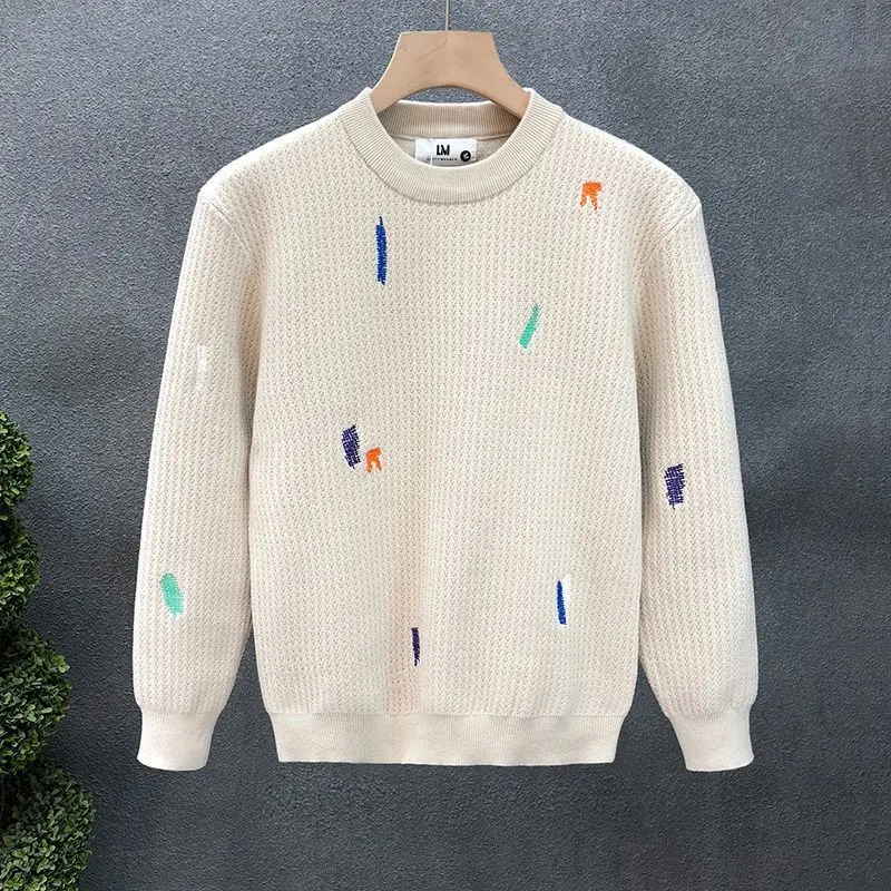 High-end Long-sleeved Sweater for Men's Fashion Trendy Brand Versatile Knitted Base Top