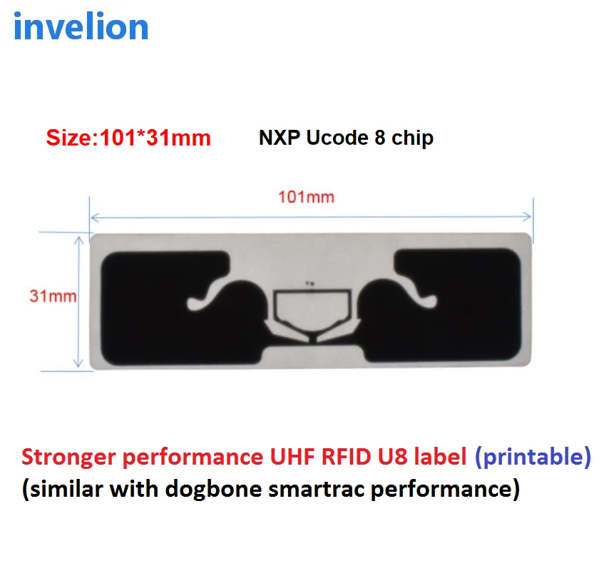 Similar Dogbone Smartrac Long Range 1-25M UHF RFID Label Sticker Tag Adhesive For Sports Timing Race Vehicle Asset Inventory