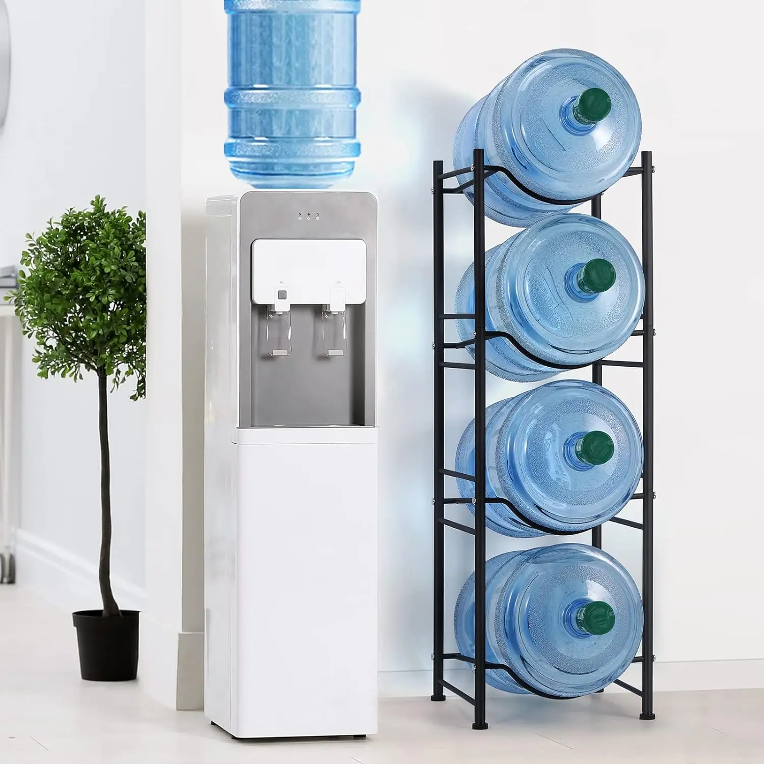 

4 Tier Heavy Duty Water Cooler Jug Storage Rack 5 Gallon Water Bottle Jug Holder