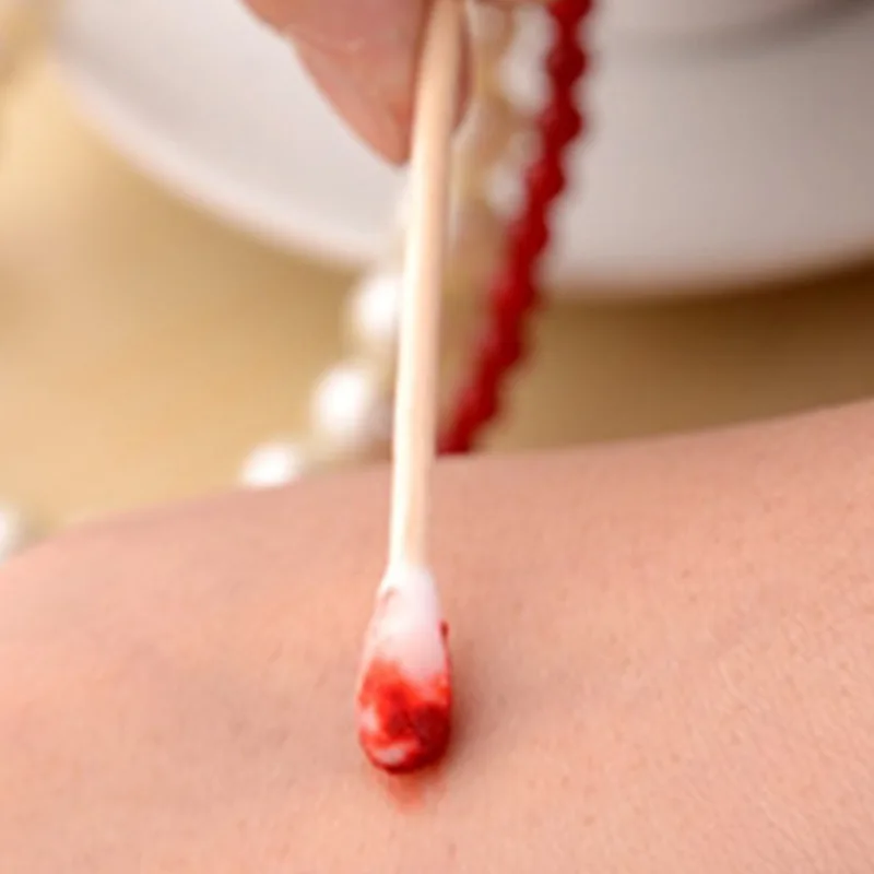 Tamponi di cotone sanitari monouso, sacchetti morbidi, bastoncini di legno, tamponi di cotone a doppia estremità, tamponi di cotone per la pulizia, 100 pezzi in tota