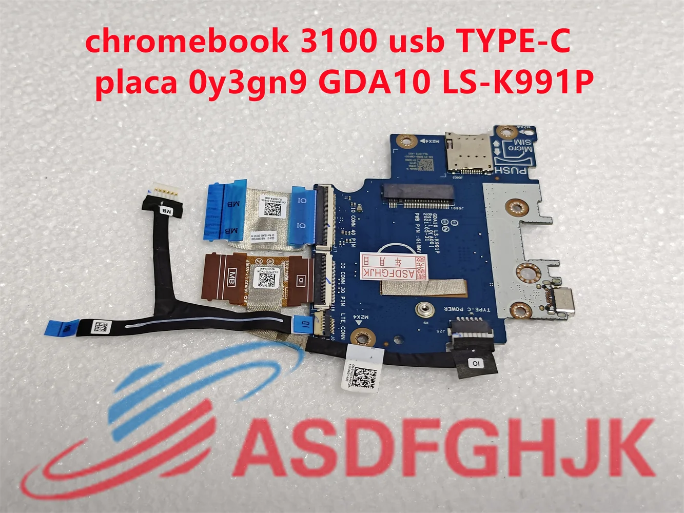 

Original LS-K991P for Dell Chromebook 3100 USB Type-C port board Y3GN9 GDA10 LS-K991P REV:1.0(A00) P/N G18MV 2021 test Ok