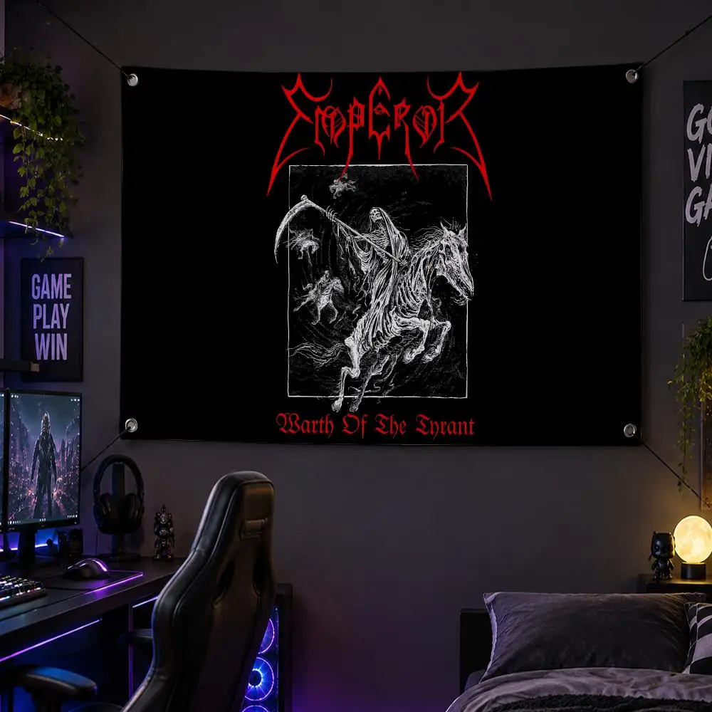 Art Gothic Dark D-Death Flags Banner Decor for Bedroom,Garden,Party,Club,Gaming Room,Garage Fan Gift