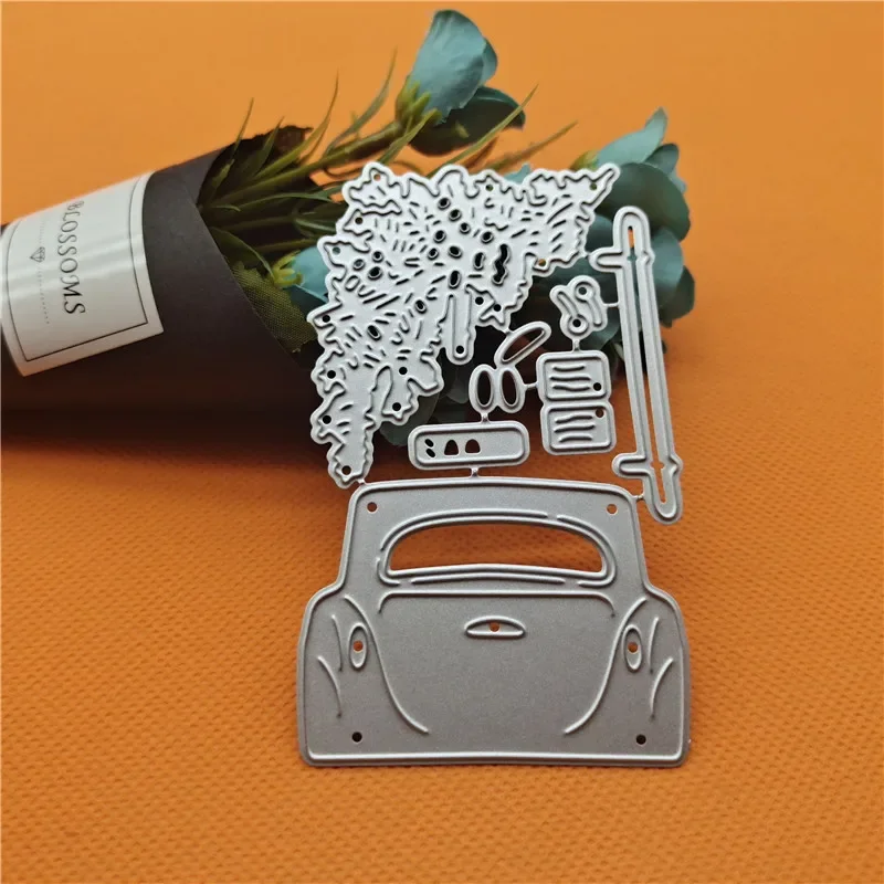 Diy Christmas Tree Car Metal Cutting Dies Embossing Children's Intelligence Development Etching Carbon Steel  Die