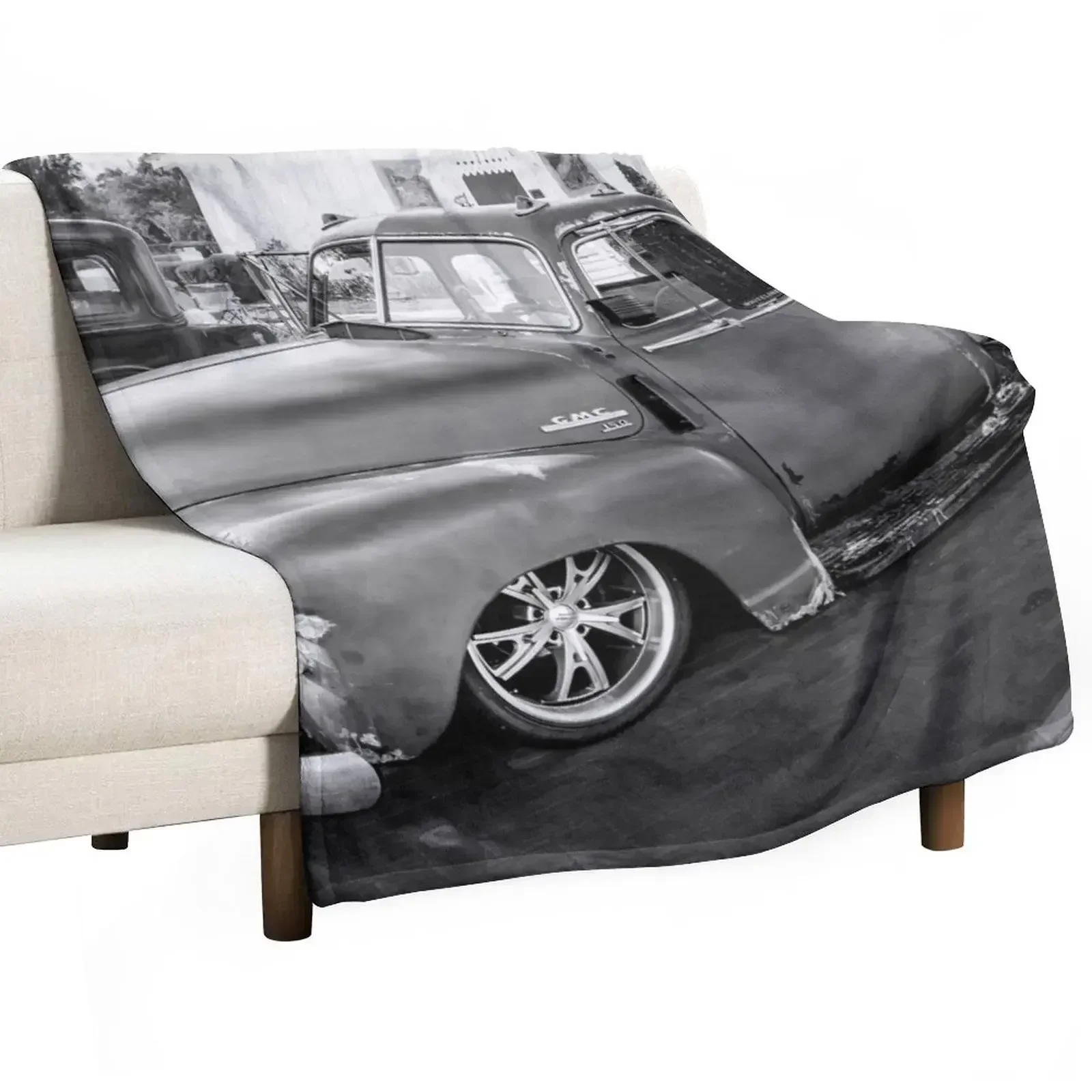 New 1950 GMC 5 window C150 Rat Rod Pick Up Truck Throw Blanket christmas gifts for babies Blankets