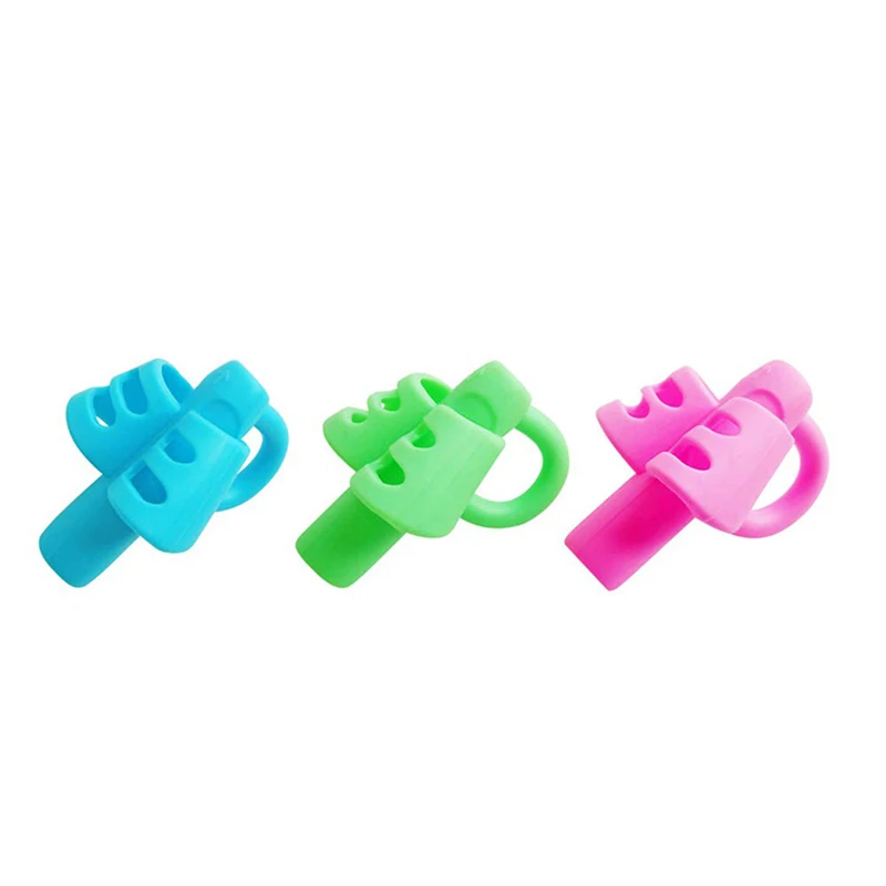 4pcs Silicone Pencil Holder Two Fingers Children Writing Training Tool Posture Correction Pens Holding for Kids School Office