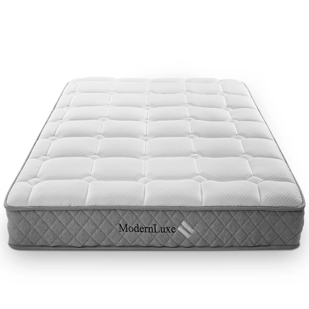 KOMHTOM Matelas orthopédique en mousse froide avec noyau à ressorts ensachés à 7 zones, dureté H3 (solide moyen), hauteur 20 cm