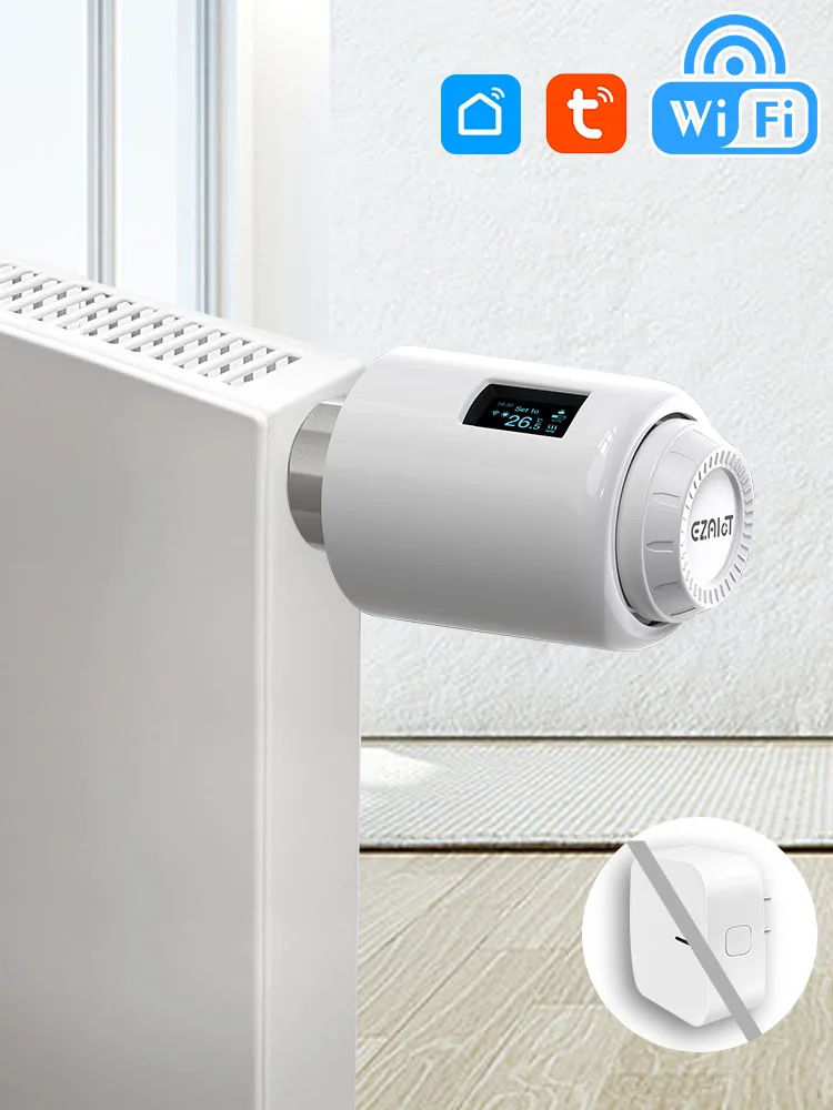 

WiFi TRV Smart Tuya Thermostat Radiator Valve Actuator Programmable Temperature Thermostatic Head Support Alexa Google Home