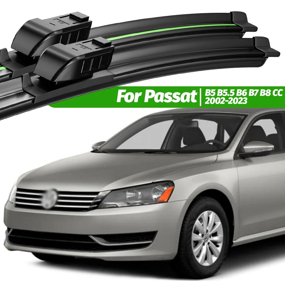 For VW Passat B5 B5.5 B6 B7 B8 CC 2002-2023 2pcs Front Windshield Wiper Blades 2006 2011 2012 2015 Windscreen Window Accessories