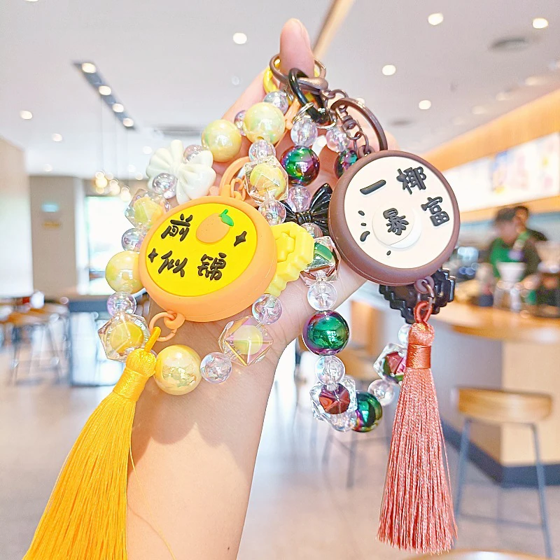 Cute Cartoon Blessing Tassels Keychain Chinese Style Lucky Bag Pendant Decoration Universal Mobile Phone Anti Loss Lanyard Gifts image 4