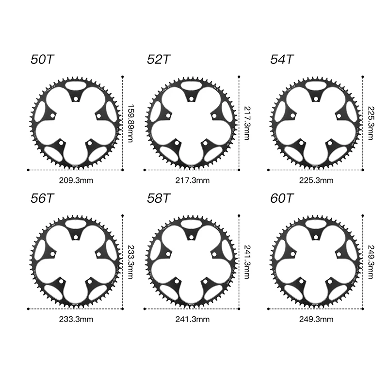 Wide Narrow Chain Bicycle 130BCD Sprocket 38T/40T/42T/44T/46/48/50/52 54/56T/58T Professional Racing Car Is Designed For Shimano