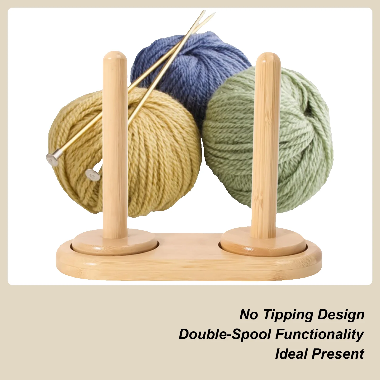 

Держатель для пряжи для вязания крючком, диспенсер для вязальных ниток, двойной подшипник, деревянный держатель для пряжи, подставка для хранения для начинающих, вышивка