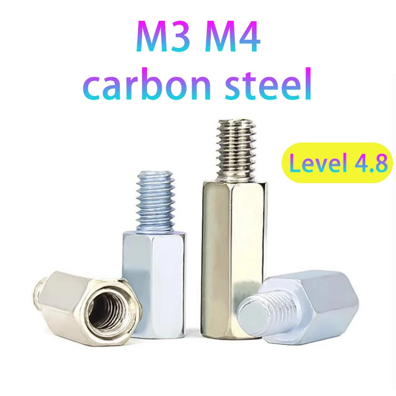 M3 M4 Blue white zinc/nickel plating/black Carbon Steel male to Female Hex Standoff Pillar Stud PCB Motherboard Spacer Level 4.8