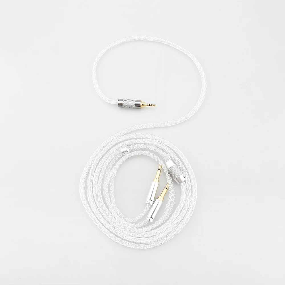 HIFI 8 Core 99% 7n Pure Silver Earphone Cable For Hifiman Sundara Ananda HE1000se V2 HE6se he400se Arya He-35x