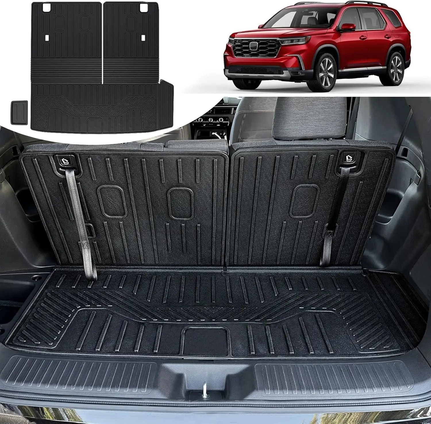 

All-Weather TPE Cargo Liner with Backrest for Honda Pilot Models, Interior Protection Accessories