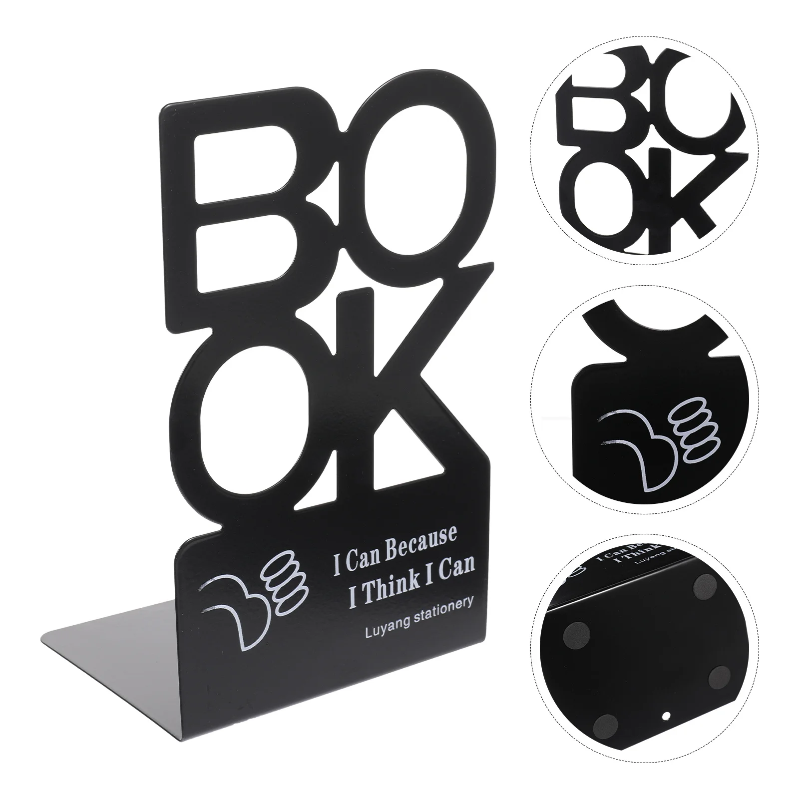 

1 Pair Bookends Creative Letter Design Premium Iron Book Stoppers For Home Office Shelf Storage Support Decoration Organizer