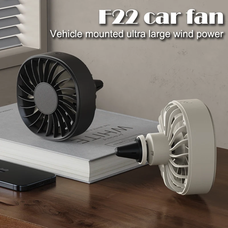 Car Fan USB Car Air Outlet Cooling Fan Adjustment Powerful Cooler With Light 3 Speed Fan Car Rear Seat Heat Dissipation Cooling