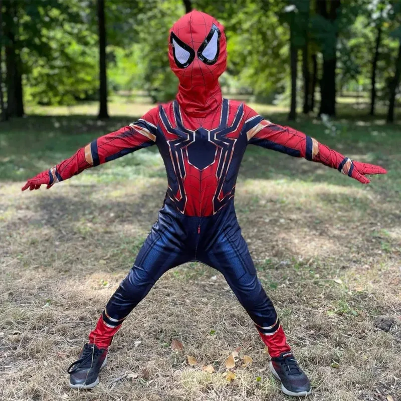 Homem aranha da marvel terno de ferro 3-13 anos meninos fantasias cosplay homem aranha novo terno elastano crianças aniversário presente de natal