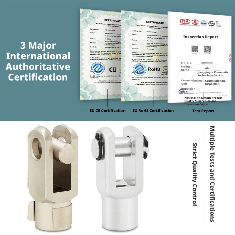 Picture 3: Cast Iron Rod End Fitting – ISO 15552, M3–M42, I/Y/Y-Clip Types, Zinc Plated, Corrosion Resistant