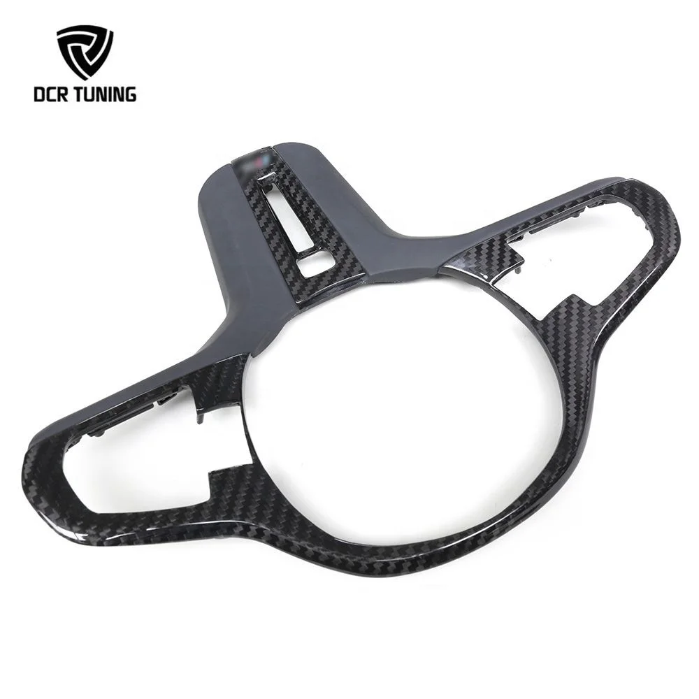 ألياف الكربون الجافة غطاء عجلة القيادة الكسوة لسيارات BMW PRE-LCI F90 M5 X3M F87 X4M F98 2018 2019