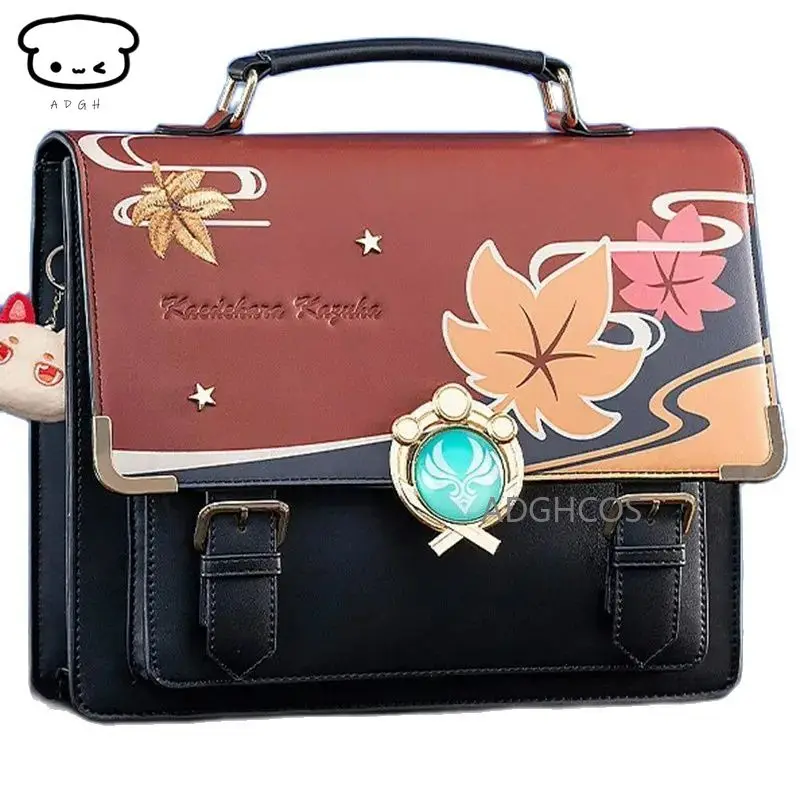 

Genshin Impact Kaedehara Kazuha Cosplay Vision PU Backpack for JK Students Holiday Gift Anime Game Shoulder Bag