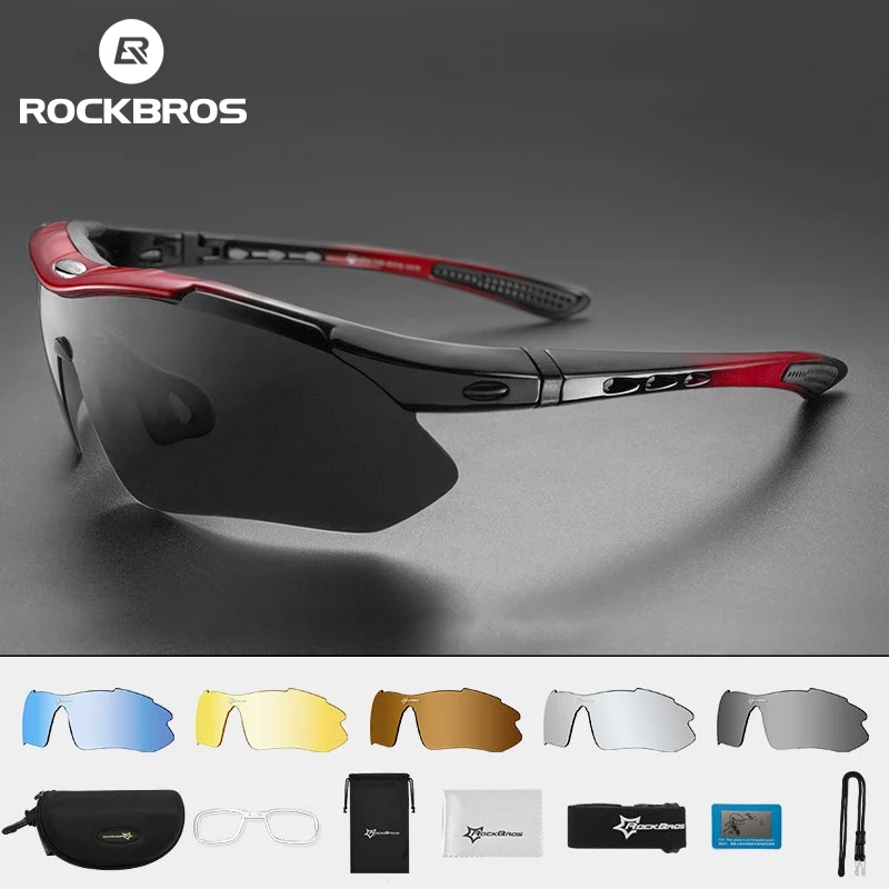 Polaryzacyjne kolarskie ROCKBROS okulary sportowe rowerowe okulary przeciwsłoneczne Mountain okulary motocyklowe okulary oprawki do okularów korekcyjnych 5 soczewki światła okulary rowerowe