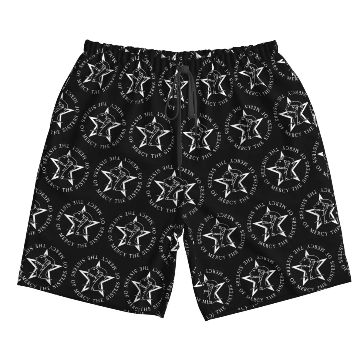 

Round Text Logo Goth The Sisters Of Mercy Trunks Beach Board Shorts Casual Quick Dry Swim Summer Men Pants