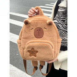 Mini Kapibara Plush Capybara Backpack Cute Versatile Fur Bag Female Cartoon Student Small Backpack Fashion Photography Items