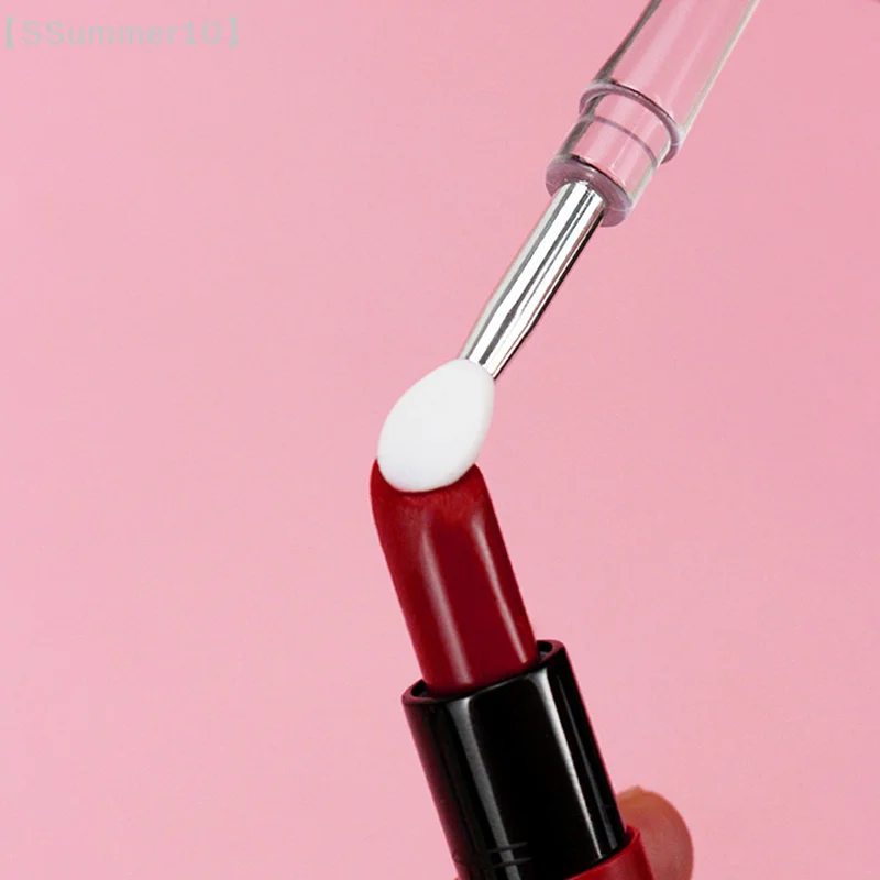 【SSummer10】Soft Silicone Eyeshadow Lip Applicator Brush - Lip Gloss Makeup Tool with Crystal Handle Cosmetic Beauty【SS】