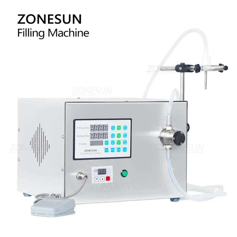 ZONESUN ZS-YTMP1S Semi Auto Liquid Bottle Filling Machine 316L Stainless Steel Magnetic Pump Filler Perfume Essential Oil Water