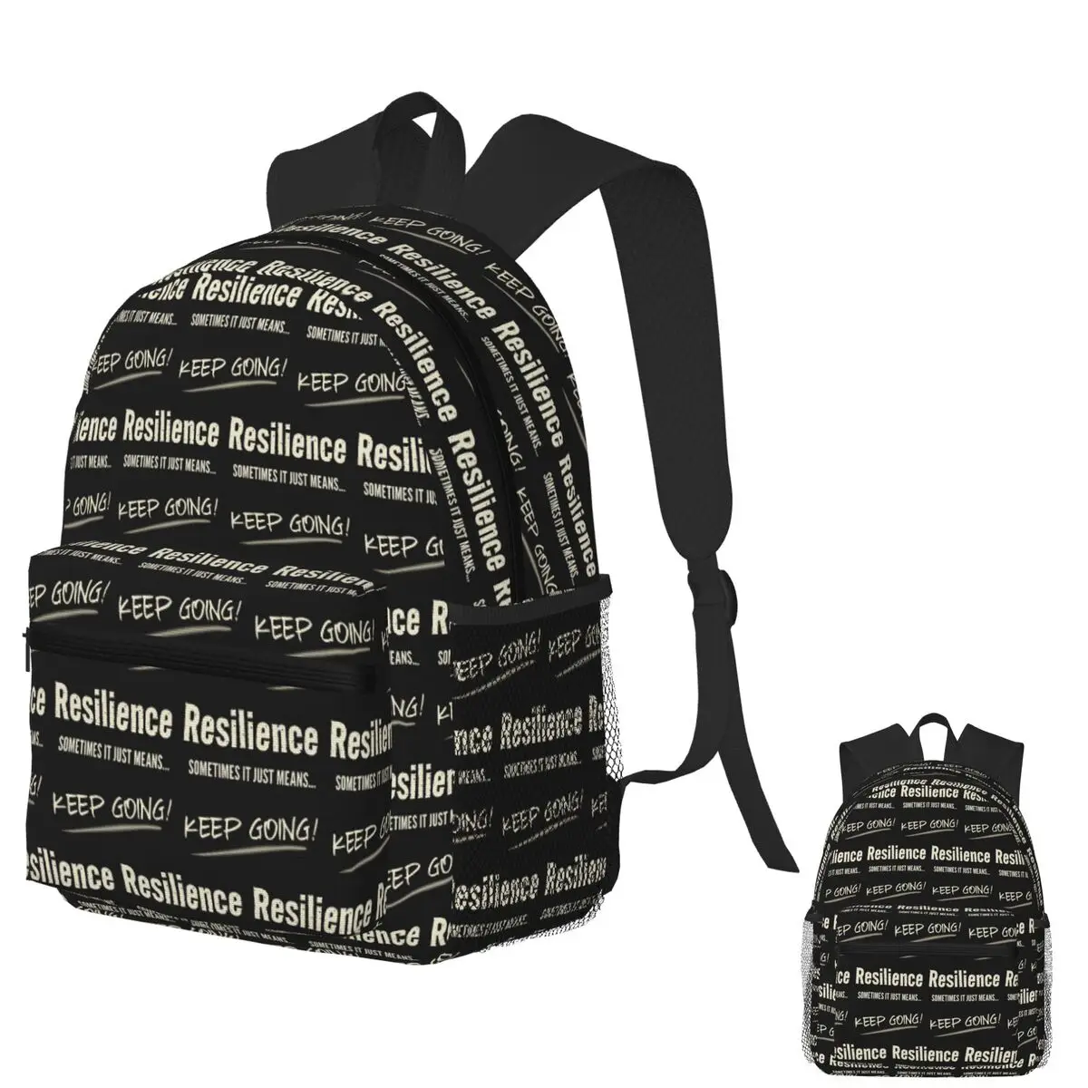 

Resilience, Sometimes It Means Just Keep Going Student Backpack School Bag Hiking Travel Daypack Fashion Bookbag Shoulder Bags