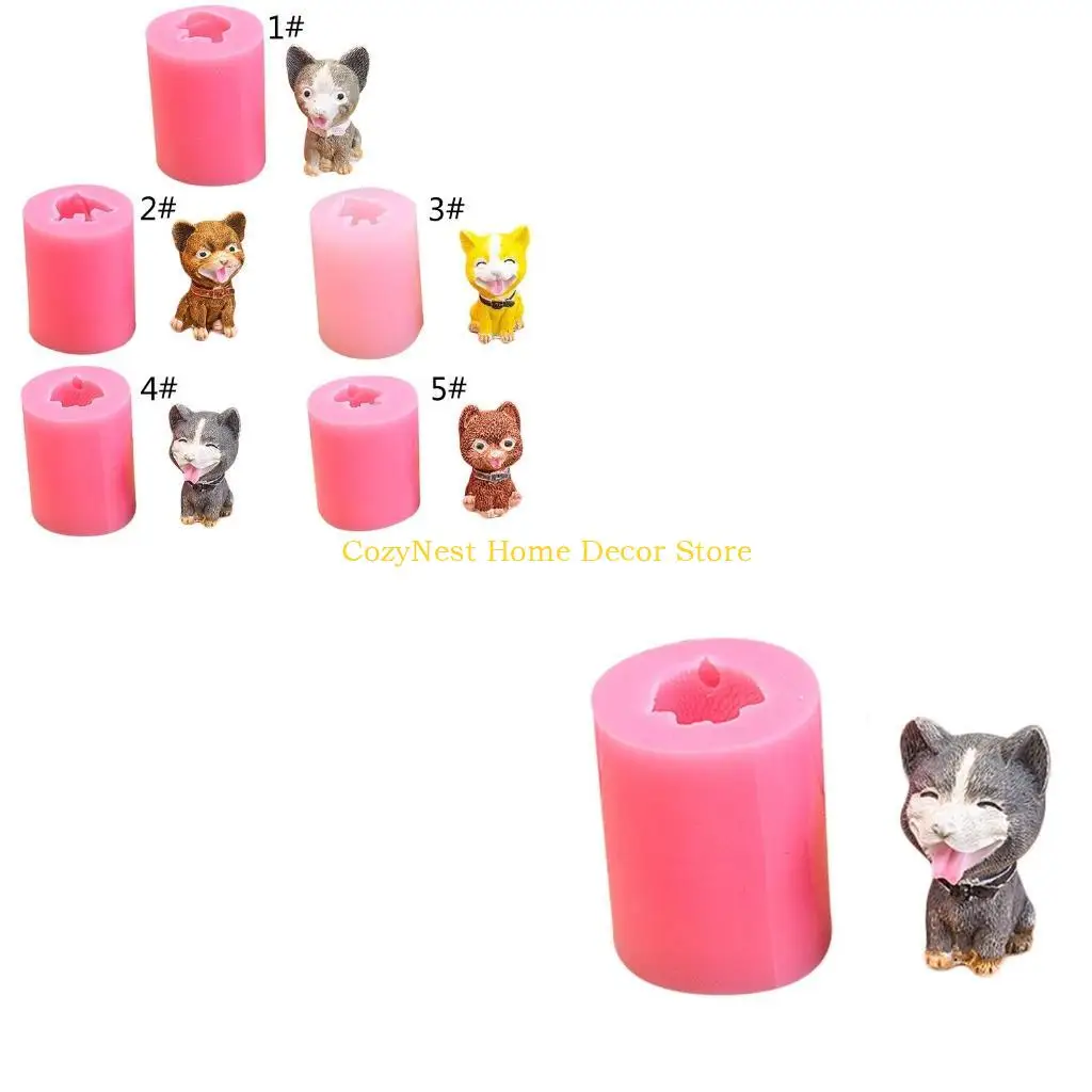 

92MF силиконовые формы для свечей для собак, универсальная силиконовая форма для животных для литья из смолы, ручная работа,