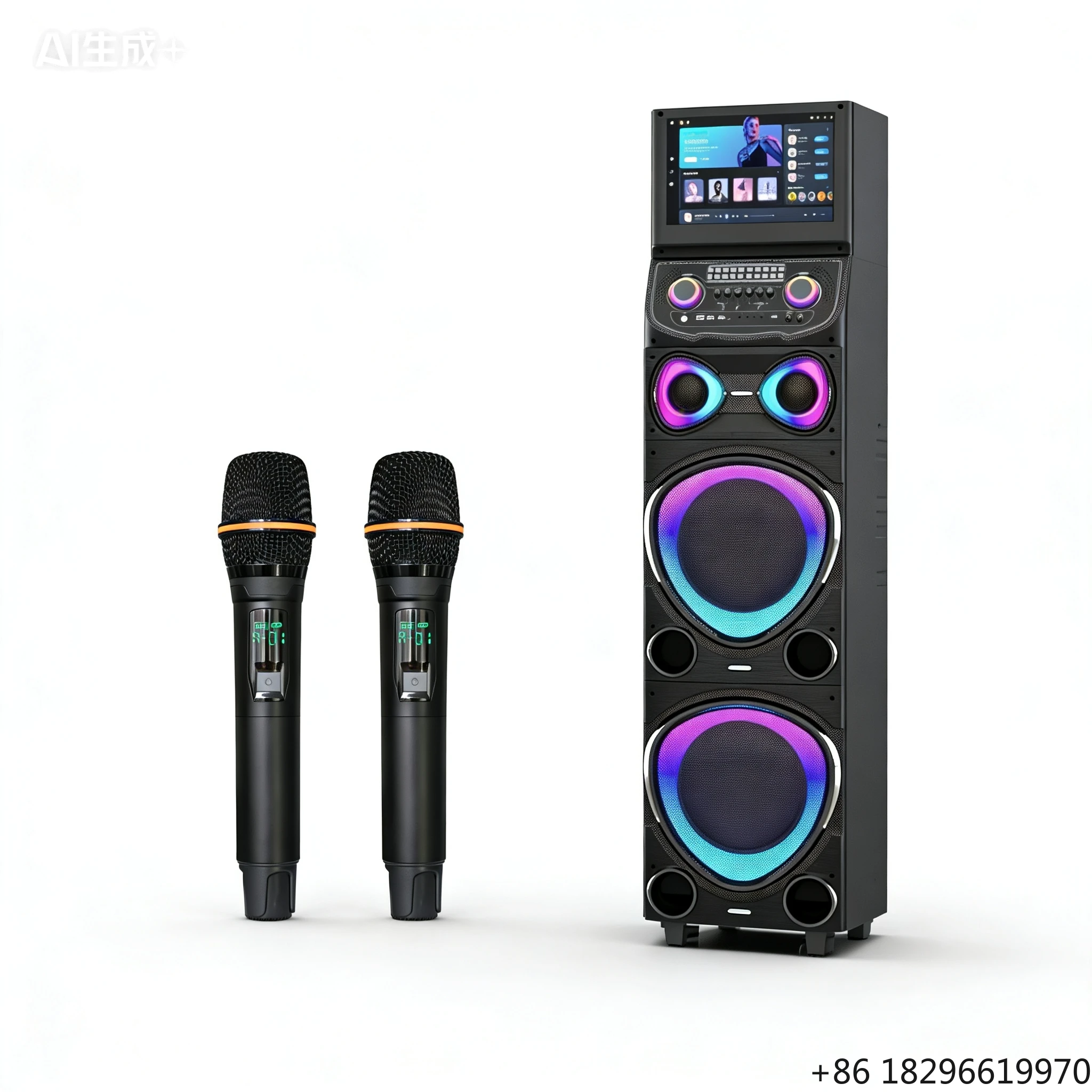 

Portable Karaoke Speaker With Large HD Screen Bluetooth WiFi HIFI Sound All-in-One Outdoor Party Home Theater Audio