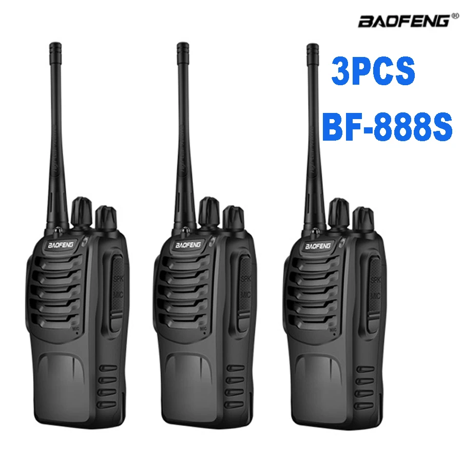 Baofeng 오리지널 워키토키, UHF 휴대용 양방향 라디오, BF 888S 리시버 트랜시버, BF888S, 5W BF-888S, 5km, 3 개/로트 