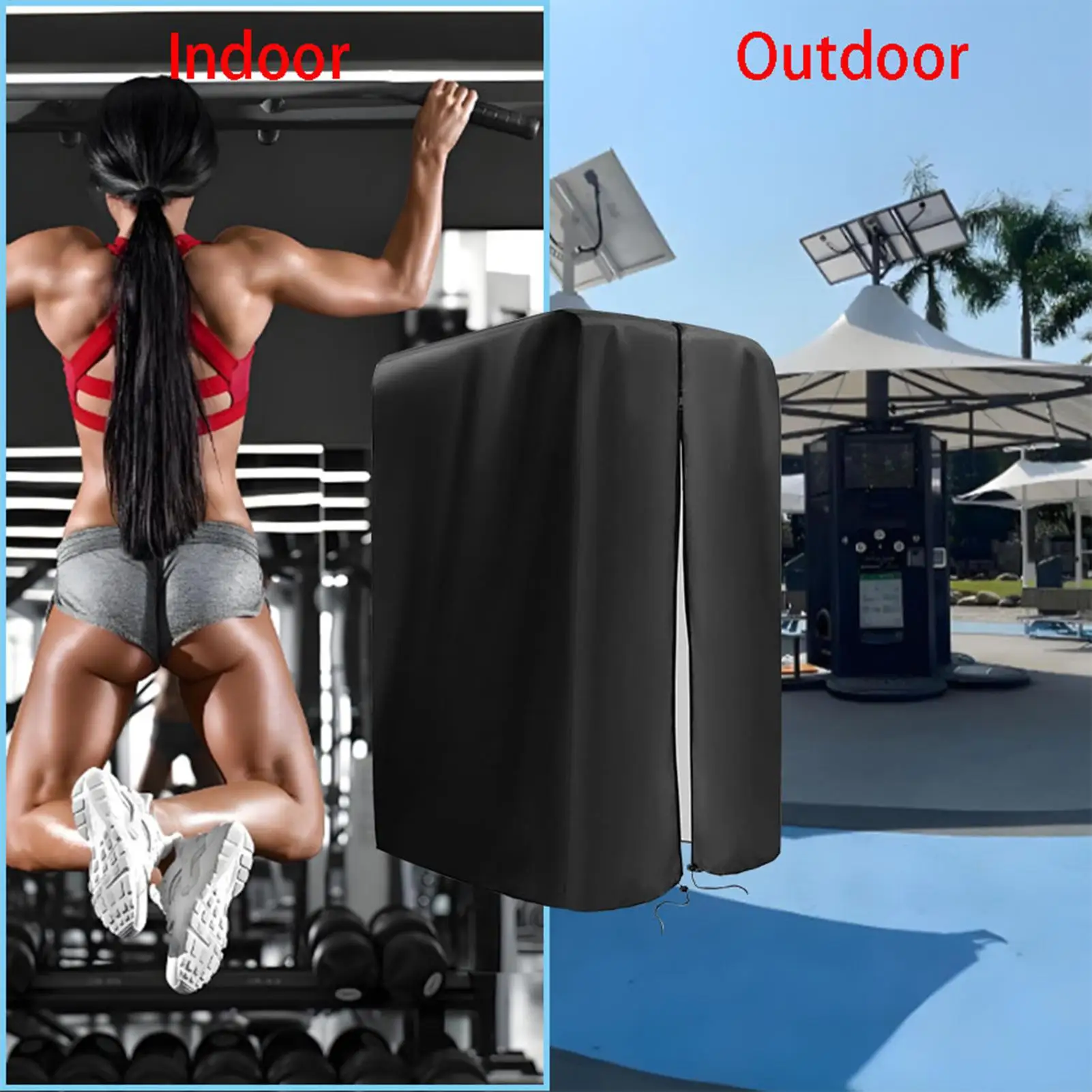 

Dip Stand Protective Cover Workout Weightlifting Rack Cover Outdoor Fitness Rack Training Machine Hoods For Patio Backyard Park