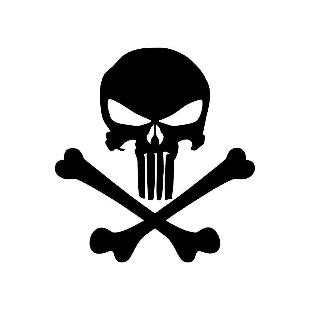 MIGNATIS - Skull Punisher and Bone Sticker Paste Mural Art Decal For Car Window Loptop Decoration Vinyl Stickers Waterproof Self