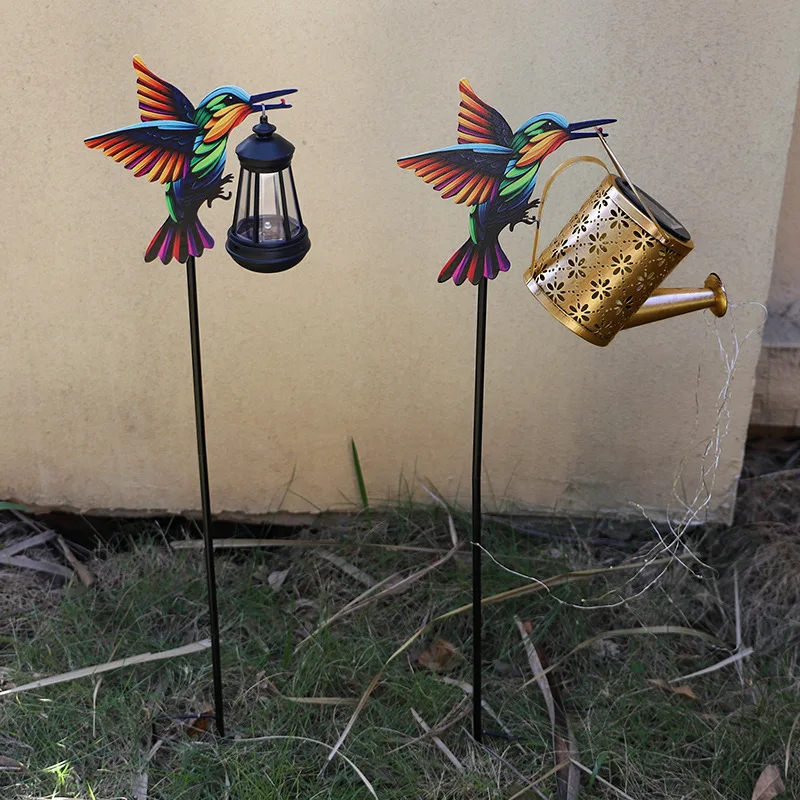 

Солнечный чайник с ретро-дизайном в виде колибри и лягушки, пользующийся большим спросом в Европе и Америке, для украшения сада и виллы, для двора.