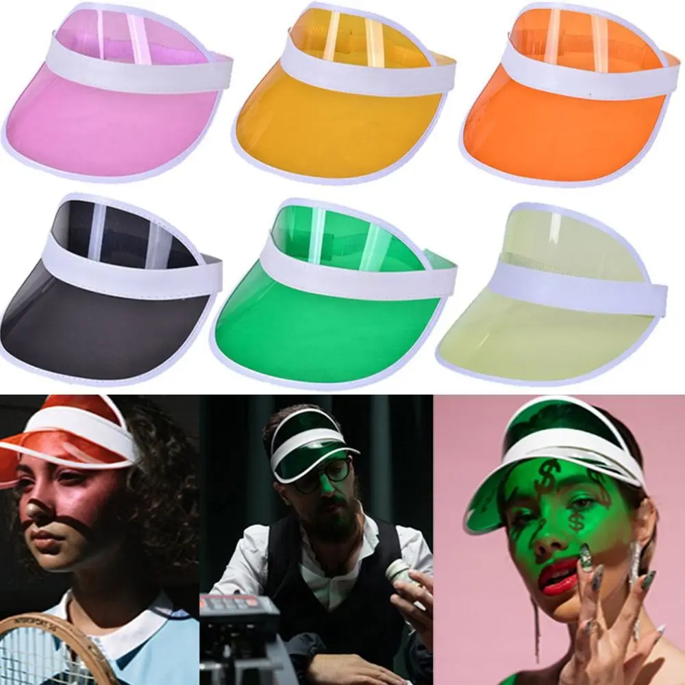 Empty Top Summer Baseball Hat New Plastic Transparent Visor Caps Women Men PVC Sports Accessories Outdoor Sunshade