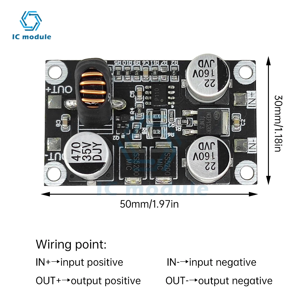 DC-DC High Power Step-down Power Supply Module DC Converter Lnput 10-110V Fixed To 5V9V12V24V Output High Voltage Resistant