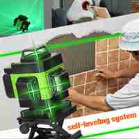 Laser Level Lightweight Portable LCD Display Self Leveling 16 Line Laser Leveler for Indoor Outdoor Construction