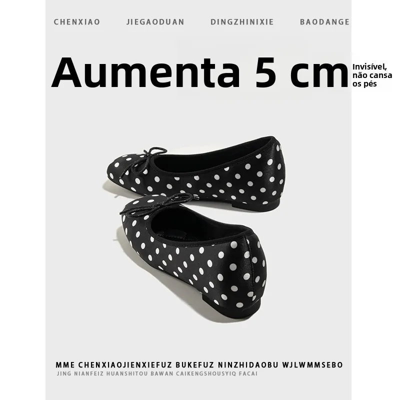 comfortable-ballet-flat-shoes-women's-polka-dot-mary-janes-5cm-heightening-soft-style-spring-autumn-fashion-footwear